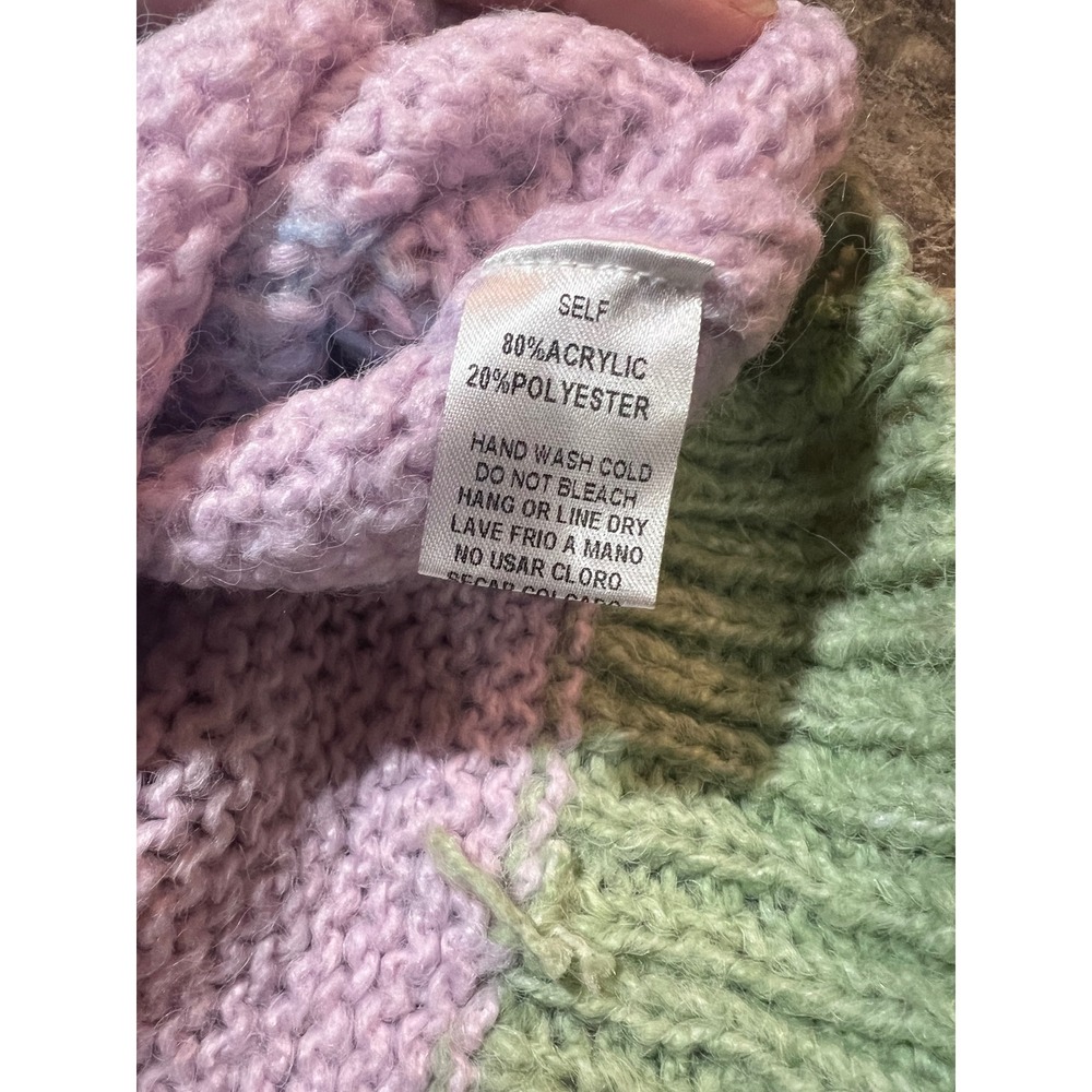 easel Pastel Striped Crewneck Sweater in Pink, Blue, Green & Yellow - Picture 5 of 9